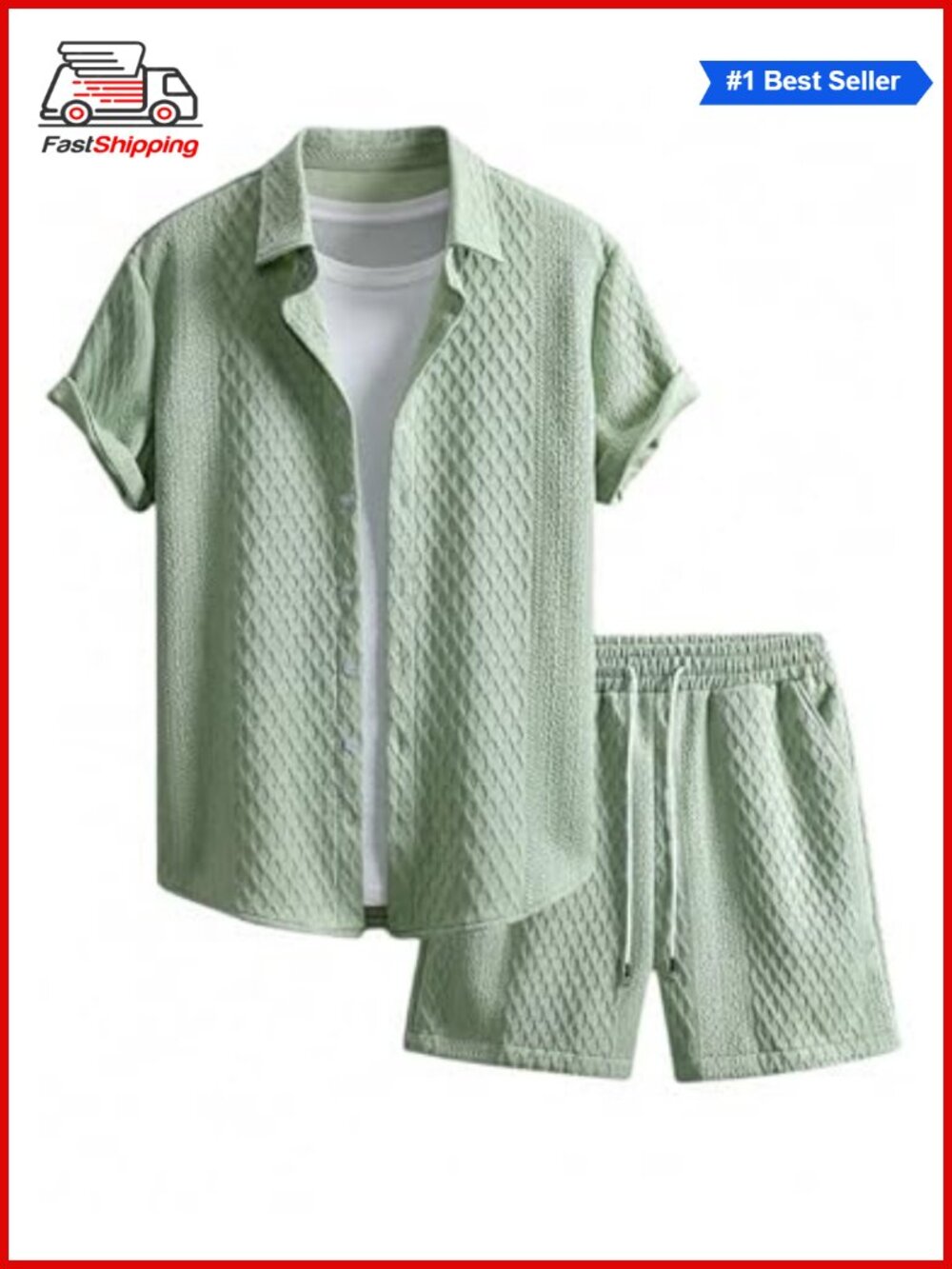 ✨Men's Linen Shorts Set 2 Piece Button Down Shirt Beach Vacation Outfit